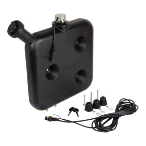 10L Black Wafer Fuel Tank for Diesel Air Heater with Lockable Cap, Digital Level Sender and Drain