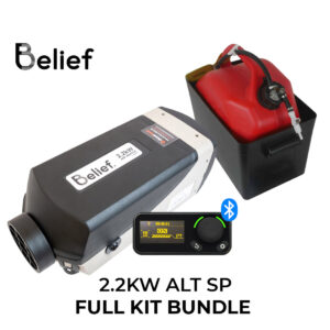 Belief 2.2kW Diesel Air Heater Full Installation Kit (12V) - ALT SP MODEL and 10L Easy Fit Fuel Tank - BUNDLE