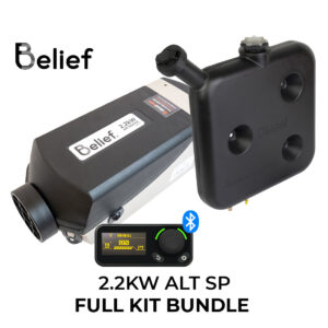 Belief 2.2kW Diesel Air Heater Full Installation Kit (12V) - ALT SP MODEL and 10L Wafer Tank - BUNDLE