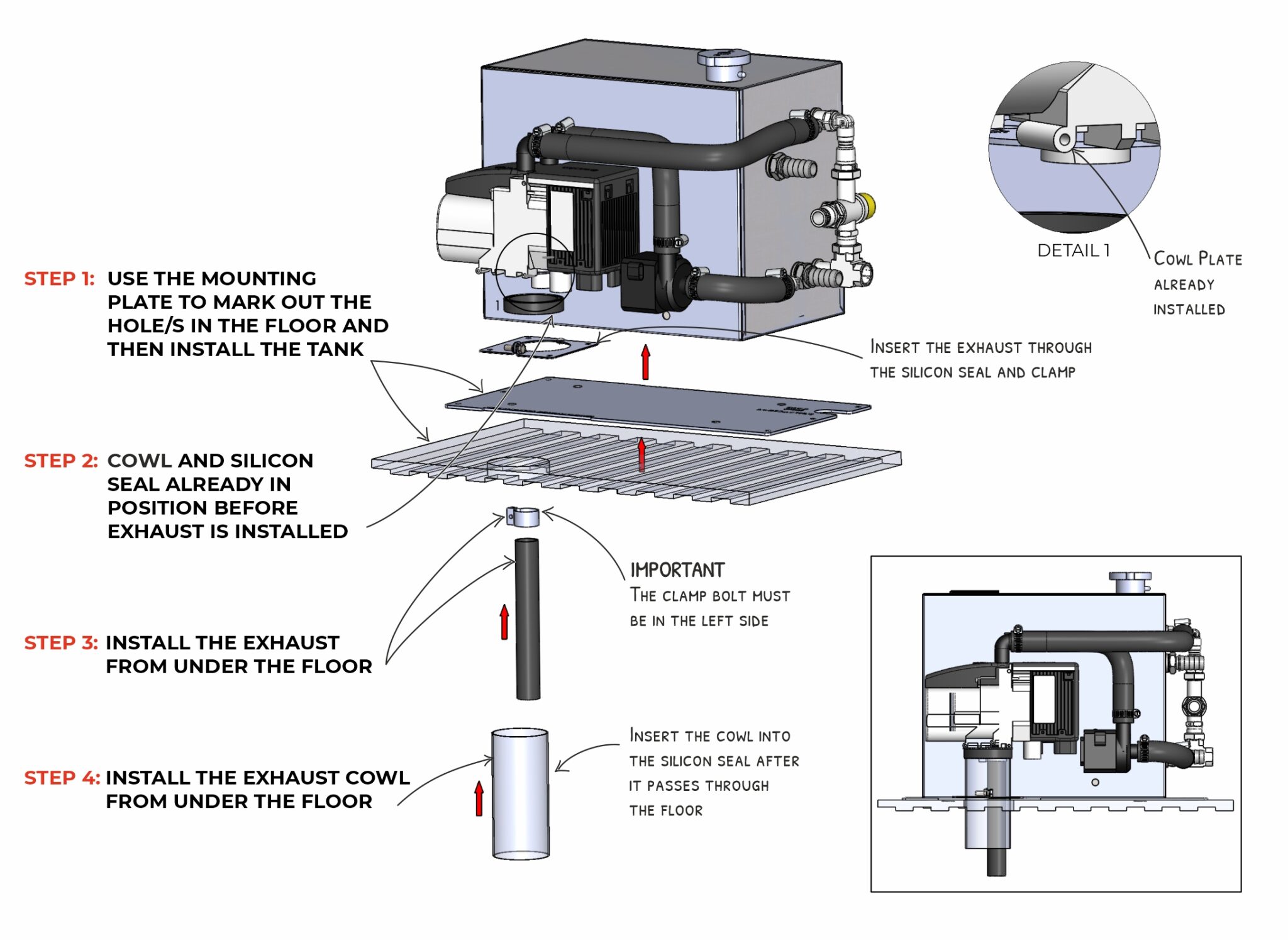 Eberspacher D5E Exhaust Cowl Assembly - Image 2