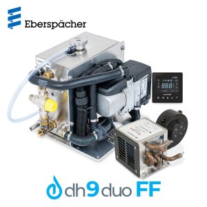 DH9Duo FF: DH9 Hydronic Hot Water with Eberspacher Furnace and 1.5kW Face Fix Fan + Install Kit