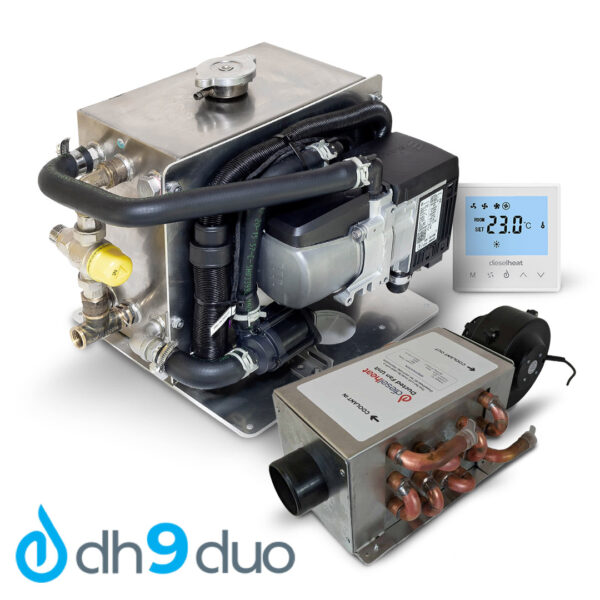 DH9Duo: DH9 Hydronic Hot Water with Eberspacher Furnace and 1.8kW Ducted Fan + Install Kit
