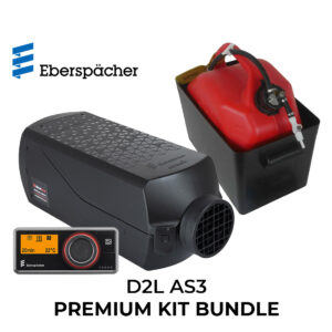 Eberspacher D2L AS3 Diesel Air Heater PREMIUM Installation Kit (12V) and 10L Easy Fit Fuel Tank - BUNDLE
