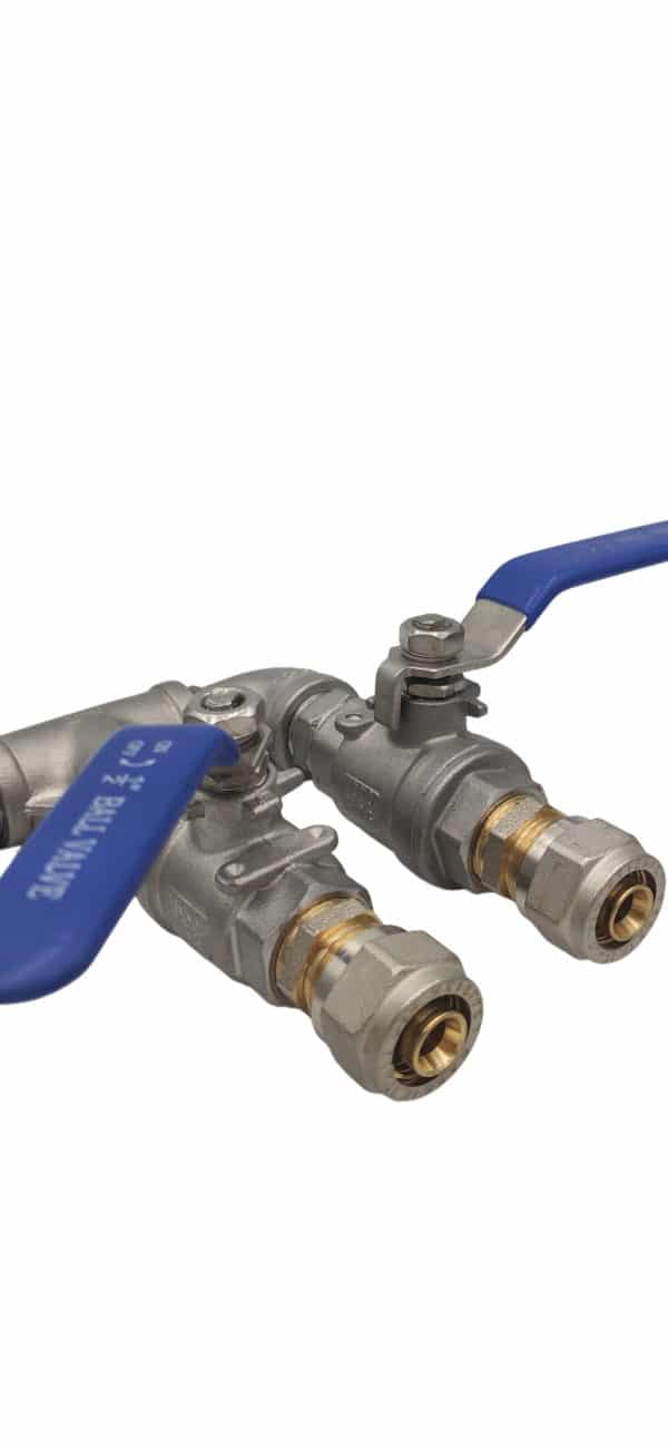 Hydronic Heating 3 Way Distribution Manifold 18mm to PEX - Image 2