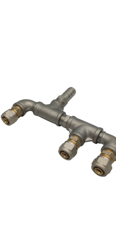 Hydronic Heating 3 Way Return Manifold PEX to 18mm